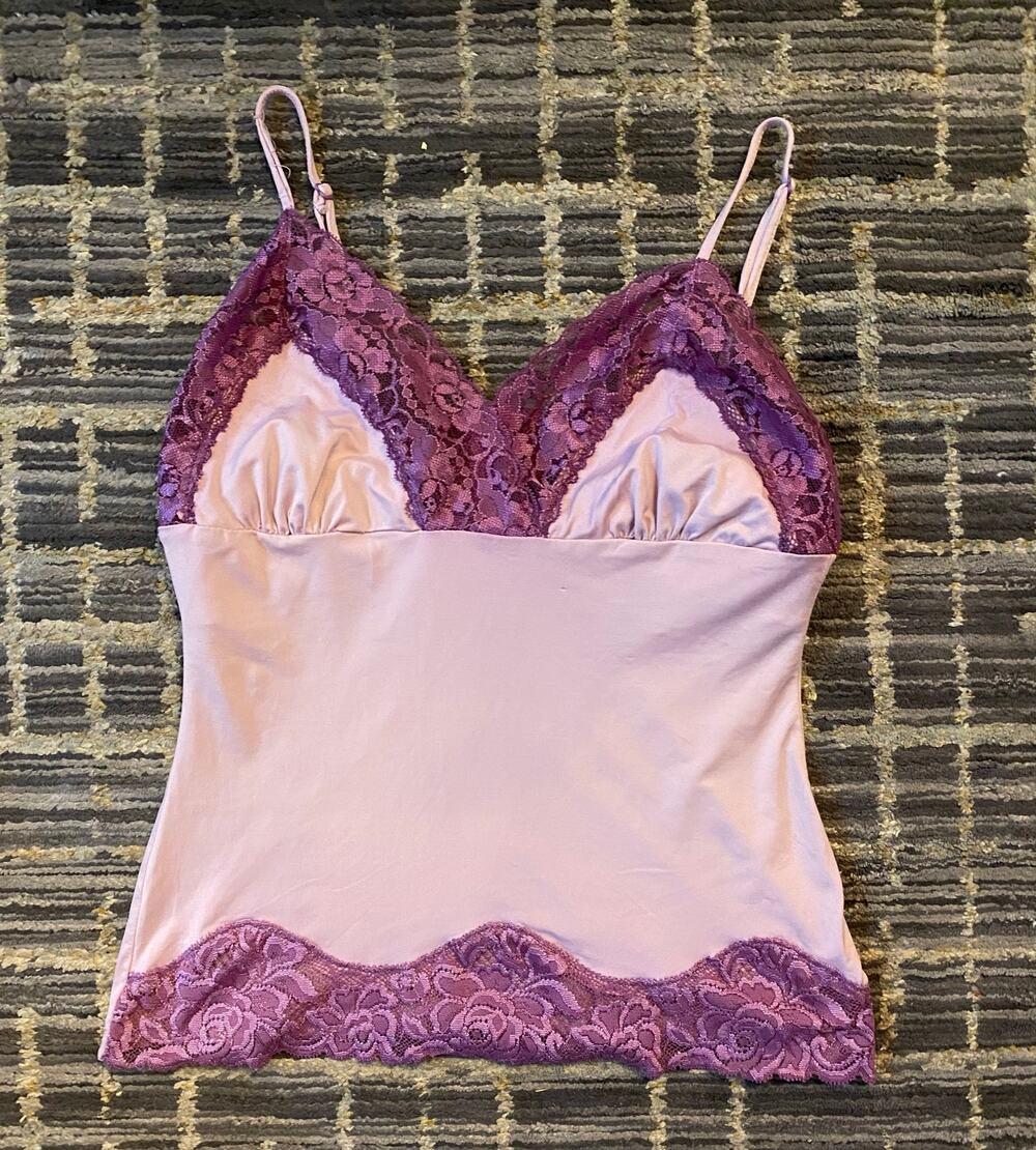 Moda International Victoria's Secret Lace Cami Small Lilac Purple Y2K VS Catalog